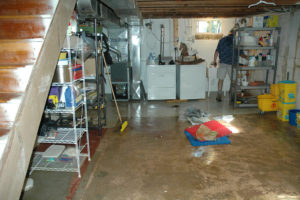 Charlotte flooded basement