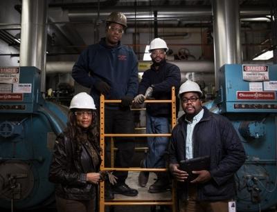 Contractors standing around