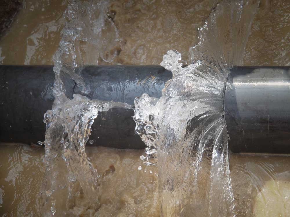 leaking burst pipe at home