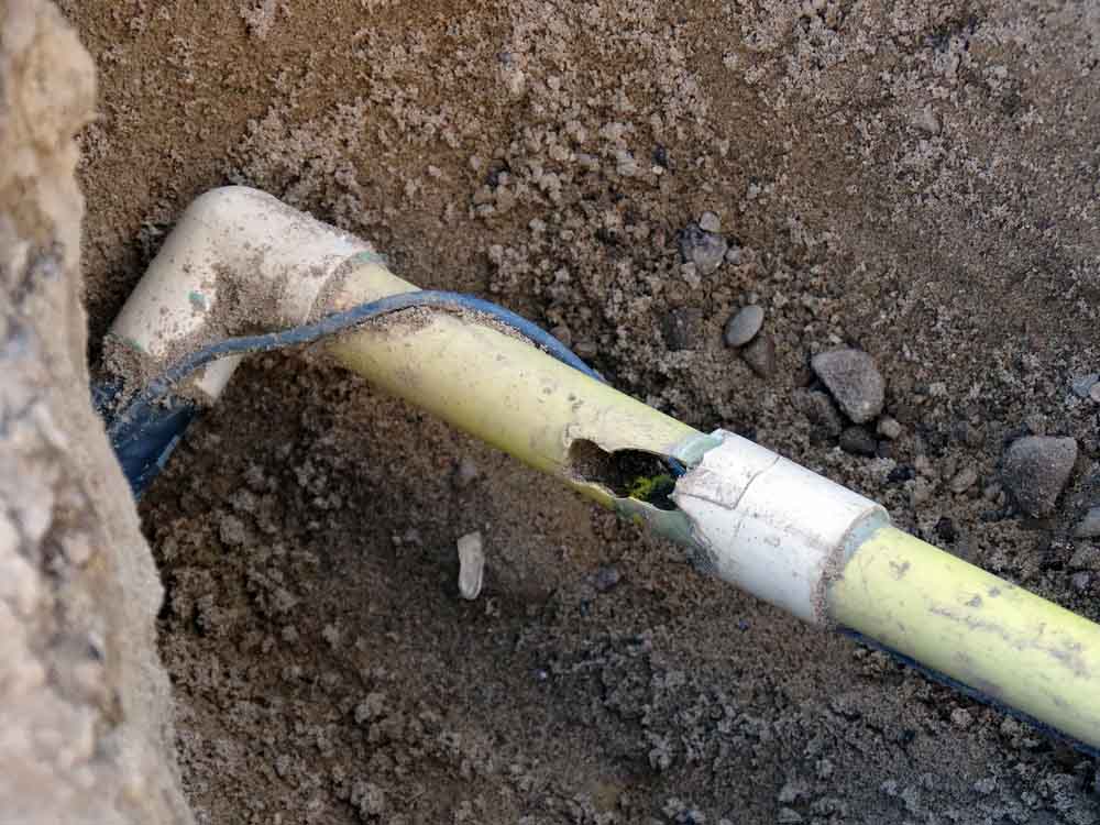 a broken gas line