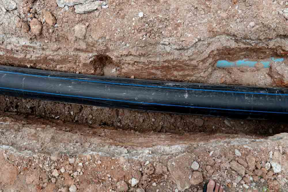 a completed trenchless pipe / trenchless piping